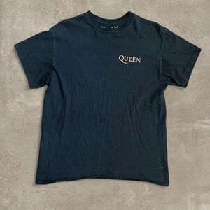 Queen Black Crewneck T‑Shirt with Small QUEEN Chest Graphic